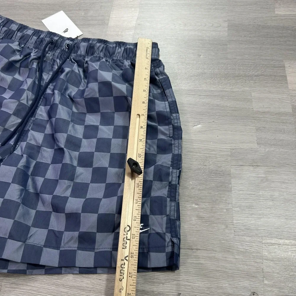 Nike Swim Trunks Shorts Mens Medium Blue Check Quick Dry FN3098-410 NEW